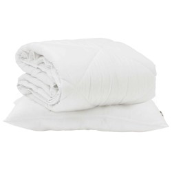 Duvet d'été simple avec oreiller 2 pcs Blanc Microfibre 565495565495
