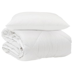 Duvet toutes saisons avec oreiller 2 pcs Blanc Microfibre 565503565503