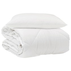 Duvet toutes saisons avec oreiller 2 pcs Blanc Microfibre 565504565504
