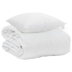Duvet d'été simple avec oreiller 2 pcs Blanc Microfibre 565519565519