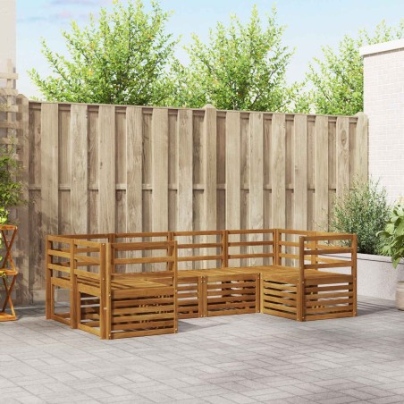 Ensembles de canapés 6 pcs Naturel Bois d'Acacia Massif 565527565527