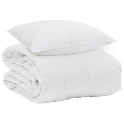 Duvet d'été simple avec oreiller 2 pcs Blanc Microfibre 565529565529