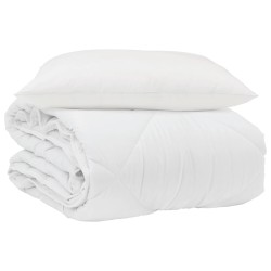 Duvet d'été simple avec oreiller 2 pcs Blanc Microfibre 565533565533