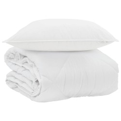 Duvet d'été simple avec oreiller 2 pcs Blanc Microfibre 565545565545
