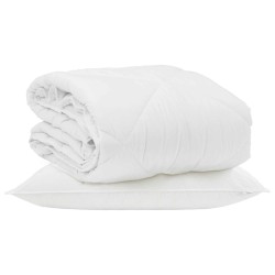 Duvet d'été simple avec oreiller 2 pcs Blanc Microfibre 565553565553