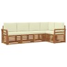 Ensemble de canapé d'angle avec coussin 5 pcs Naturel et Crème 565560565560