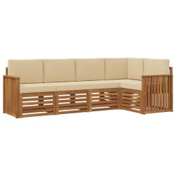 Ensemble de canapé d'angle avec coussin 5 pcs Naturel et Beige 565561565561