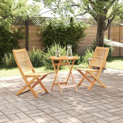 Ensemble bistro pliant 3 pcs Marron Bois d'Acacia Massif 565562565562