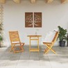 Ensemble bistro pliant 3 pcs Marron Bois d'Acacia Massif 565562565562