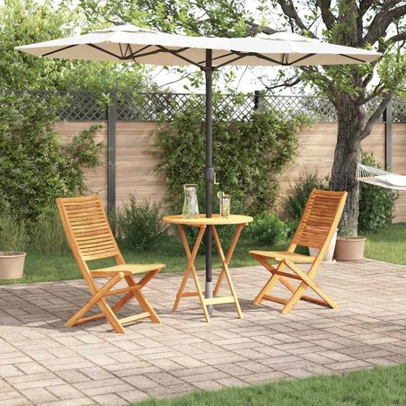 Ensemble bistro pliant 3 pcs Marron Bois d'Acacia Massif 565563565563