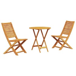 Ensemble bistro pliant 3 pcs Marron Bois d'Acacia Massif 565563565563