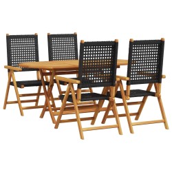 Ensemble de salle à manger pour jardin 5 pcs Noir 565564565564