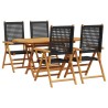 Ensemble de salle à manger pour jardin 5 pcs Noir 565564565564