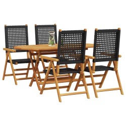 Ensemble de salle à manger pour jardin 5 pcs Noir 565564565564