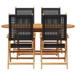 Ensemble de salle à manger pour jardin 5 pcs Noir 565564565564