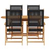 Ensemble de salle à manger pour jardin 5 pcs Noir 565564565564