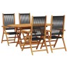 Ensemble de salle à manger pour jardin 5 pcs Noir 565565565565