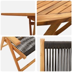 Ensemble de salle à manger pour jardin 5 pcs Noir 565565565565
