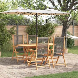 Ensemble de salle à manger pour jardin 5 pcs Gris 565566565566