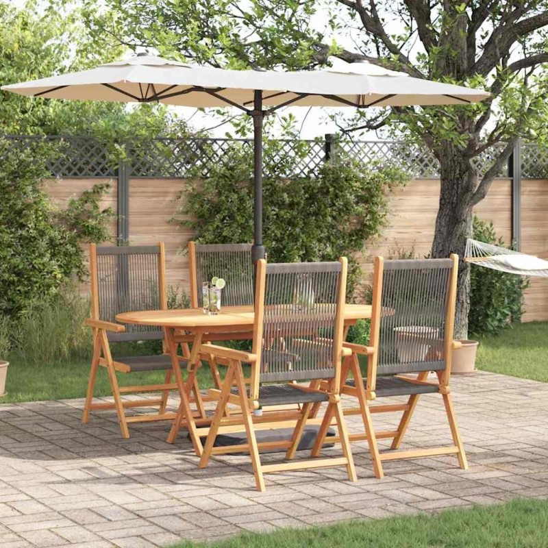 Ensemble de salle à manger pour jardin 5 pcs Gris 565566565566