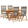 Ensemble de salle à manger pour jardin 5 pcs Gris 565566565566