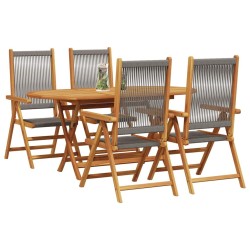 Ensemble de salle à manger pour jardin 5 pcs Gris 565566565566