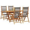 Ensemble de salle à manger pour jardin 5 pcs Gris 565566565566