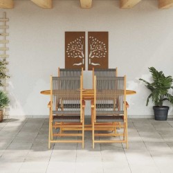 Ensemble de salle à manger pour jardin 5 pcs Gris 565566565566