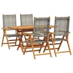 Ensemble de salle à manger pour jardin 5 pcs Gris 565567565567