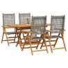 Ensemble de salle à manger pour jardin 5 pcs Gris 565567565567