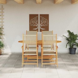 Ensemble de salle à manger pour jardin 5 pcs Beige 565568565568