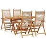 Ensemble de salle à manger pour jardin 5 pcs Beige 565568565568