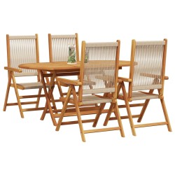 Ensemble de salle à manger pour jardin 5 pcs Beige 565568565568