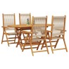 Ensemble de salle à manger pour jardin 5 pcs Beige 565568565568