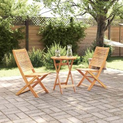 Ensemble bistro pliant 3 pcs Marron Bois d'Acacia Massif 565569565569