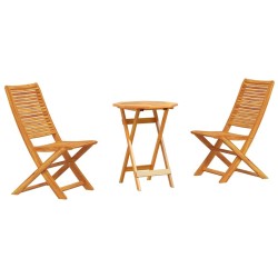 Ensemble bistro pliant 3 pcs Marron Bois d'Acacia Massif 565569565569