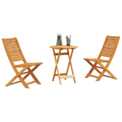 Ensemble bistro pliant 3 pcs Marron Bois d'Acacia Massif 565569565569