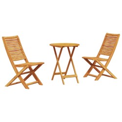 Ensemble bistro pliant 3 pcs Marron Bois d'Acacia Massif 565570565570