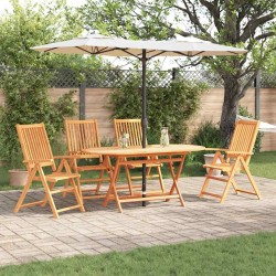 Ensemble de salle à manger pour jardin 5 pcs Marron 565573565573