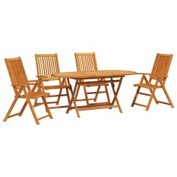 Ensemble de salle à manger pour jardin 5 pcs Marron 565573565573