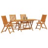 Ensemble de salle à manger pour jardin 5 pcs Marron 565573565573
