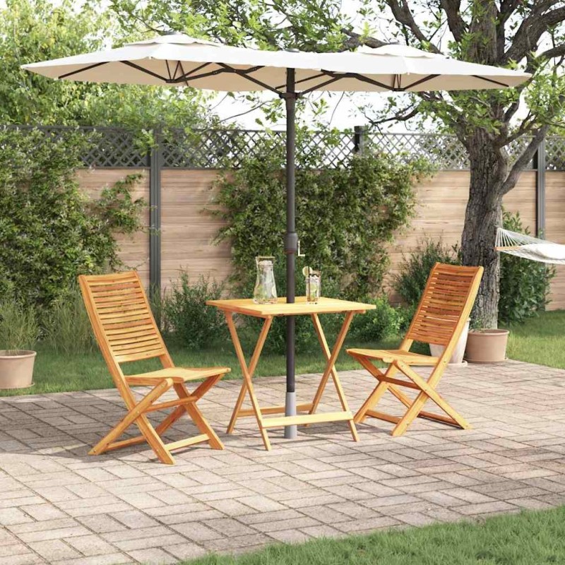 Ensemble bistro pliant 3 pcs Marron Bois d'Acacia Massif 565574565574