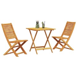 Ensemble bistro pliant 3 pcs Marron Bois d'Acacia Massif 565574565574