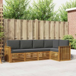 Ensemble de canapé d'angle 5 pcs Naturel et Anthracite 565575565575