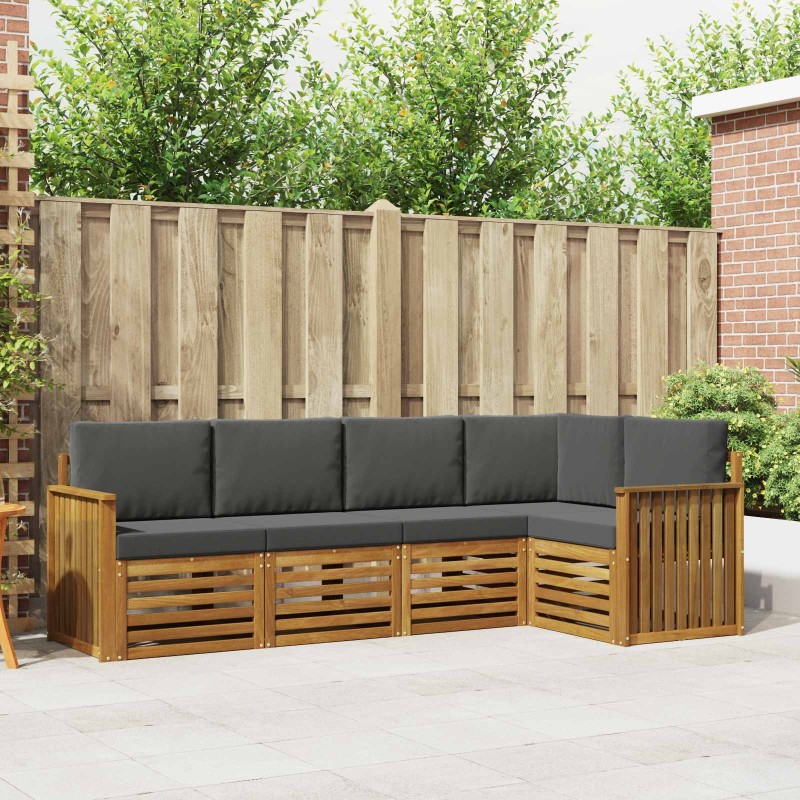 Ensemble de canapé d'angle 5 pcs Naturel et Anthracite 565575565575