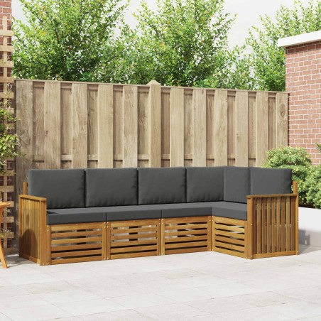 Ensemble de canapé d'angle 5 pcs Naturel et Anthracite 565575565575