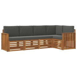 Ensemble de canapé d'angle 5 pcs Naturel et Anthracite 565575565575