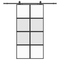 Porte coulissante avec kit de quincaillerie noir 102,5x205 cm 565576565576