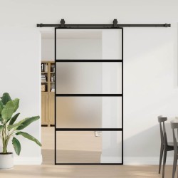 Porte coulissante avec kit de quincaillerie noir 102,5x205 cm 565579565579