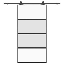 Porte coulissante avec kit de quincaillerie noir 102,5x205 cm 565579565579